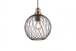 Decor Viela černá drátěná kovová závěsná lampa kulového tvaru, průměr 25 cm 6972