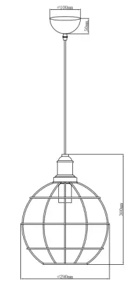 Decor Viela starožitná zlatá drátěná kovová závěsná lampa kulovitá, průměr 29 cm 7016