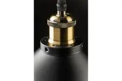 Decor Mani černá zlatá kovová závěsná lampa průměr 30 cm 4076