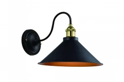 Decor Mani černá zlatá kovová nástěnná lampa průměr 22 cm 4052
