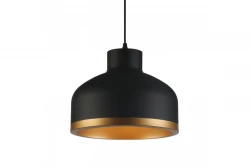 Decor Goldi černá zlatá moderní závěsná lampa průměr 30 cm 4090