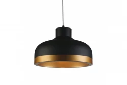 Decor Goldi černá zlatá moderní závěsná lampa průměr 42 cm 4113