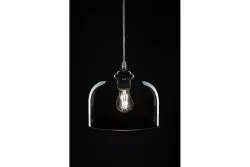 Decor Lati válcová černá závěsná lampa sklo průměr 23,5 cm 7122
