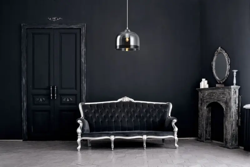 Decor Lati válcová černá závěsná lampa sklo průměr 23,5 cm 7122