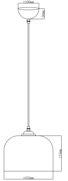 Decor Lati cylindrická jantarově zbarvená závěsná lampa sklo průměr 23,5 cm 7146