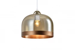 Decor Lati cylindrická jantarově zbarvená závěsná lampa sklo průměr 23,5 cm 7146