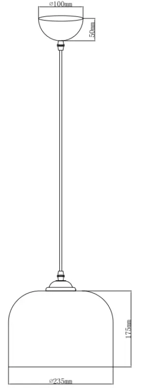 Decor Lati cylindrická jantarově zbarvená závěsná lampa sklo průměr 23,5 cm 7146