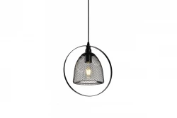 Decor Xalis závěsná lampa s černým drátěným stínidlem a kovovým okrajem, průměr 18,5 cm 7320