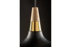 Deco Skandi moderní černá závěsná lampa průměr 35 cm 7382