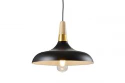 Deco Skandi moderní černá závěsná lampa průměr 35 cm 7382