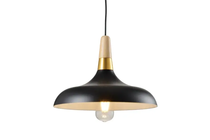 Deco Skandi moderní černá závěsná lampa průměr 35 cm 7382