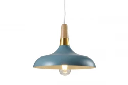 Deco Skandi moderní modrá závěsná lampa průměr 35 cm 7429