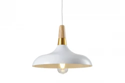 Dekor Skandi moderní bílá závěsná lampa průměr 35 cm 7504