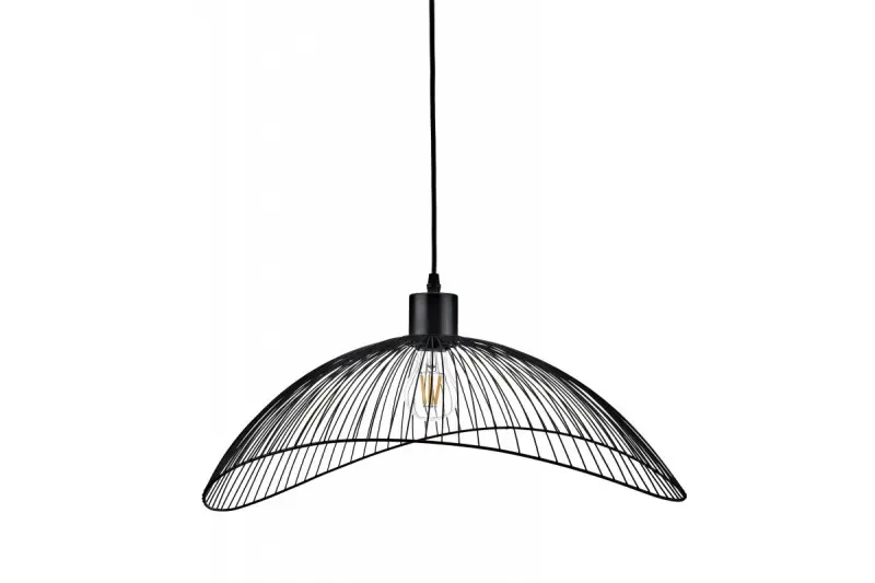 Deco Reto vintage černá drátěná závěsná lampa, průměr 40 cm, 4137