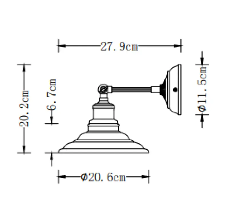 Decor Loret nastavitelná antracitová nástěnná lampa, průměr 20 cm, 7727