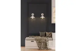 Decor Loret nastavitelná bílá nástěnná lampa, průměr 20 cm, 7871
