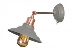Decore Loret nastavitelná šedá nástěnná lampa s vypínačem, průměr 20 cm, 8229