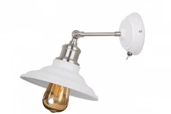Decor Loret nastavitelná bílá nástěnná lampa s vypínačem, průměr 20 cm, 8267