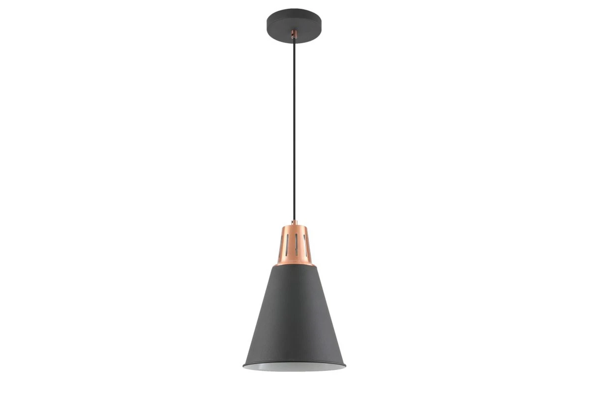 Decor Gianni stylová černá měděná závěsná lampa, průměr 22 cm, 9974