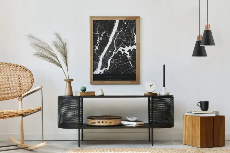 Decor Gianni stylová černá měděná závěsná lampa, průměr 22 cm, 9974