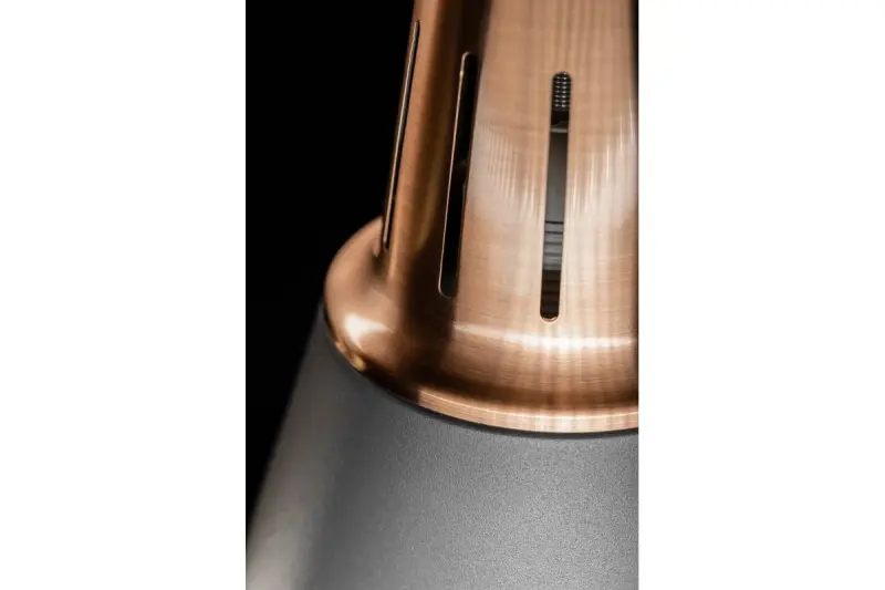 Decor Gianni stylová šedá měděná závěsná lampa průměr 22 cm 8051