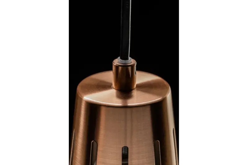 Decor Gianni stylová šedá měděná závěsná lampa průměr 22 cm 8051