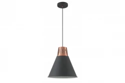 Decoreer Gianni stijlvolle zwarte koperen hanglamp, 32 cm doorsnee, 8105