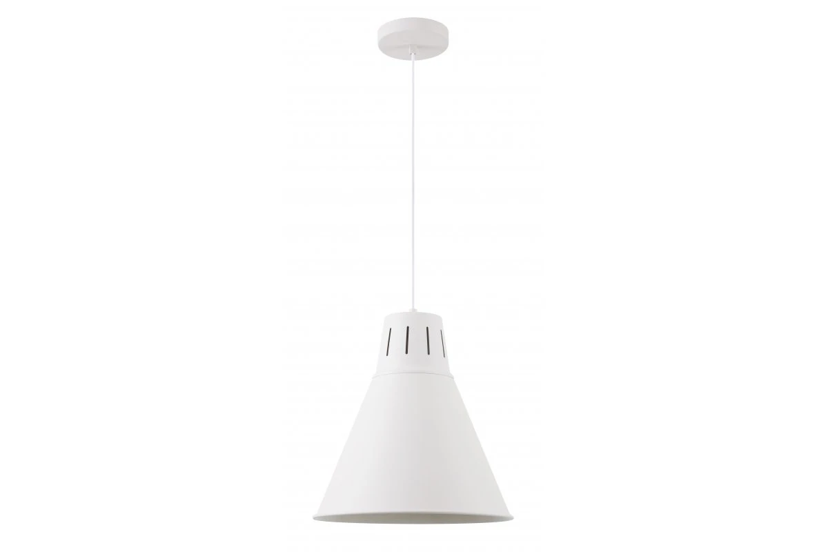 Decor Gianni stylový zcela bílý závěsný lustr o průměru 32 cm 8112