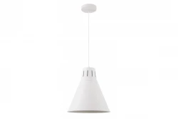 Decor Gianni stylový zcela bílý závěsný lustr o průměru 32 cm 8112