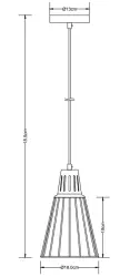 Decoreer Kaliope modieuze grijze draadhanglamp 18 cm doorsnee 8143