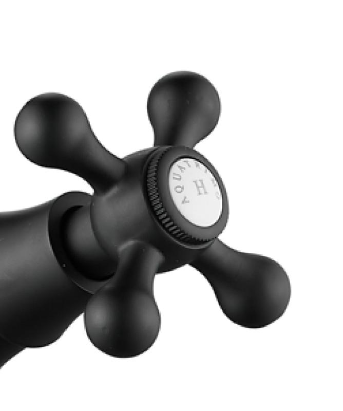 AquaTrimo Windsor klasická kuchyňská nostalgická kuchyňská baterie s pravoúhlým výtokem matná černá 21WS7531SW