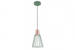 Dekor Kaliope módní zelená závěsná lampa s drátěným stínidlem, průměr 18 cm, 8044