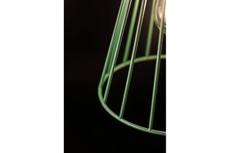 Dekor Kaliope módní zelená závěsná lampa s drátěným stínidlem, průměr 18 cm, 8044