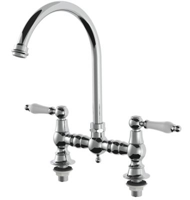 AquaTrimo Country 2-otvorová klasická kuchyňská nostalgická mostová kuchyňská baterie s obloukovým výtokem chrom 21CT7655CM