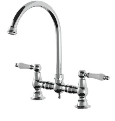 AquaTrimo Country 2-otvorová klasická kuchyňská nostalgická mostová kuchyňská baterie s obloukovým výtokem chrom 21CT7655CM