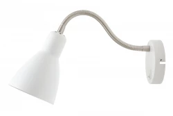Decor Etore bílá nástěnná lampa s kovovým ramenem, průměr 11 cm, 1952