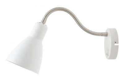 Decor Etore bílá nástěnná lampa s kovovým ramenem, průměr 11 cm, 1952