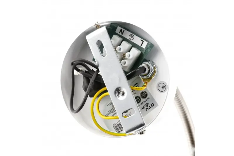 Decor Etore bílá nástěnná lampa s kovovým ramenem, průměr 11 cm, 1952