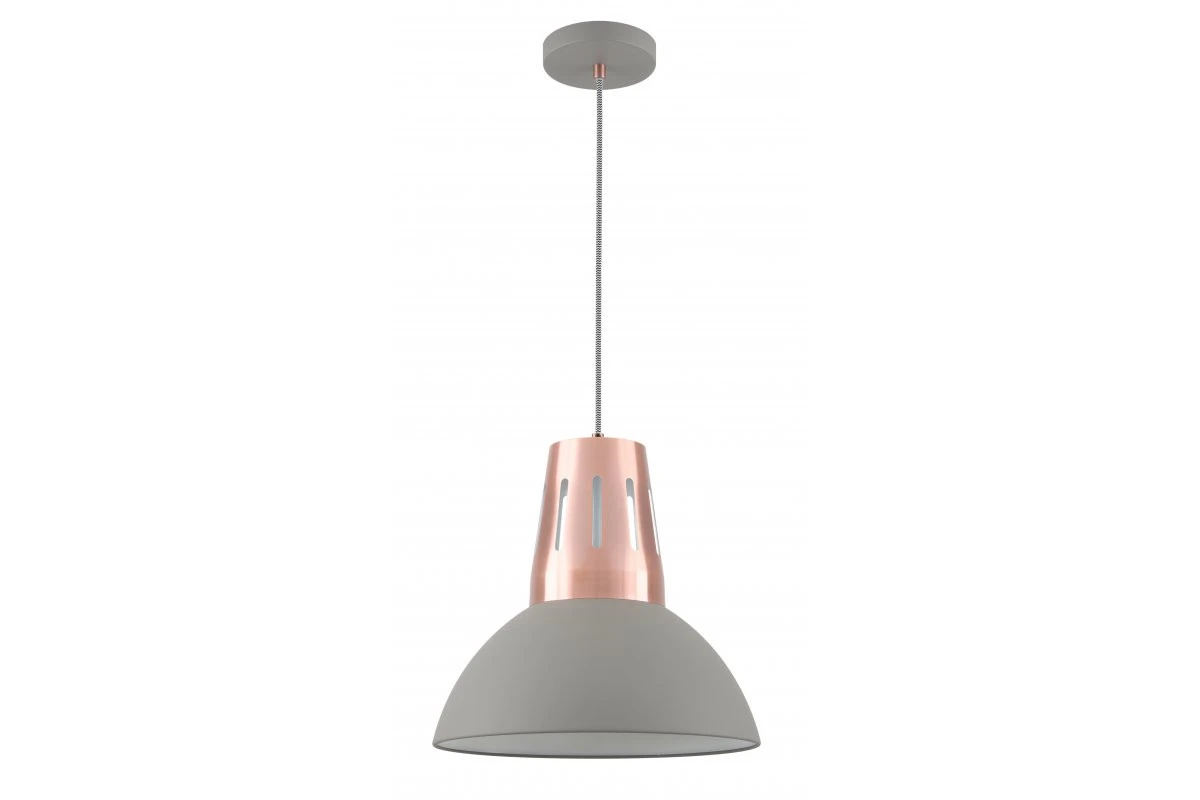 Deco Artemia šedé závěsné svítidlo s industriální úpravou, průměr 34,5 cm 2447