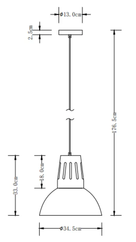 Deco Artemia šedé závěsné svítidlo s industriální úpravou, průměr 34,5 cm 2447