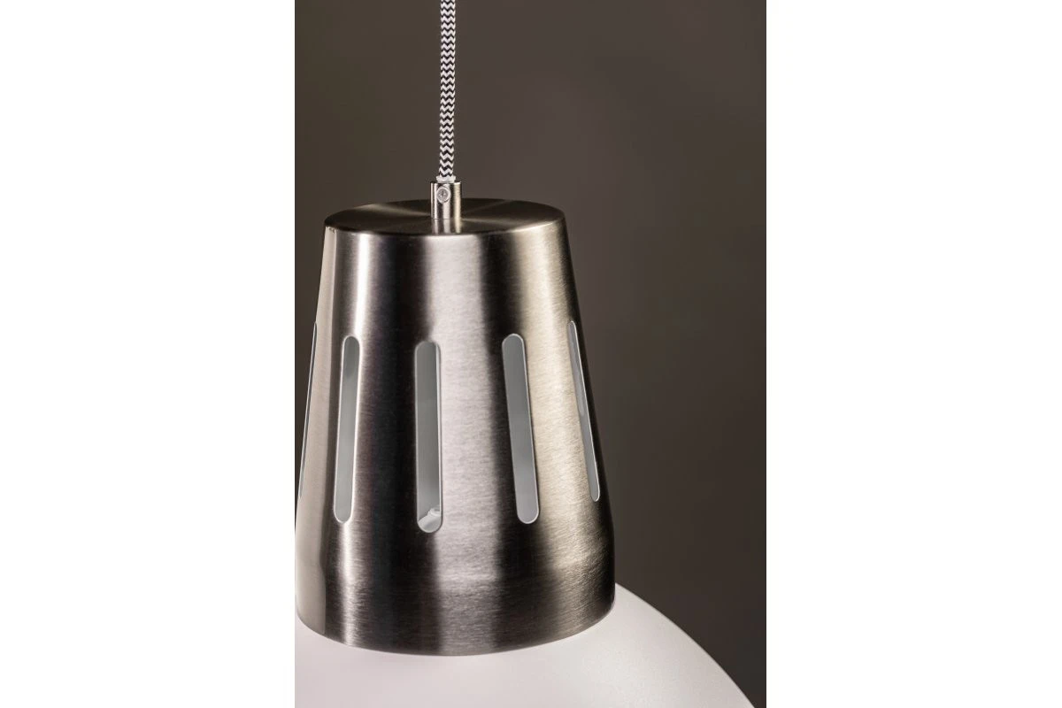Decor Artemia bílá závěsná lampa s industriálním povrchem, průměr 34,5 cm, 2508