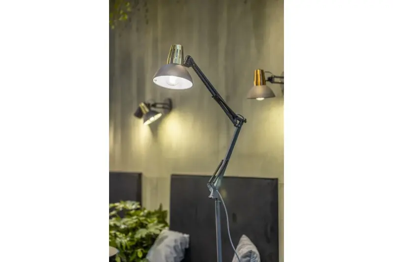 Decoreer Artemia zwarte vloerlamp met lange metalen arm, diameter 16,5 cm, model 2355