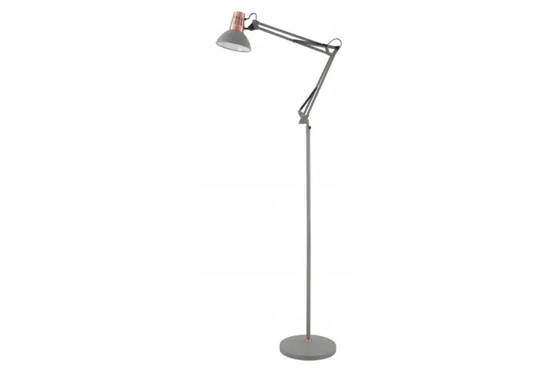 Decor Artemia šedá stojací lampa dlouhé kovové rameno průměr 16,5 cm 2300