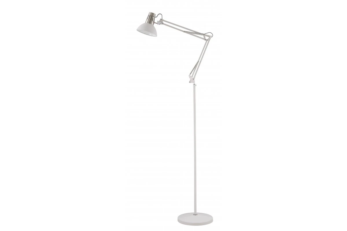 Decor Artemia bílá stojací lampa s dlouhým kovovým ramenem, průměr 16,5 cm 2409