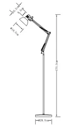 Decor Artemia bílá stojací lampa s dlouhým kovovým ramenem, průměr 16,5 cm 2409