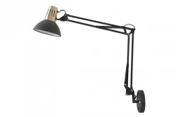 Decoreer Artemia zwarte wandlamp met metalen arm en witte binnenkant, diameter 16,5 cm, 2270
