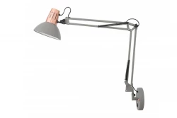 Decor Artemia šedá nástěnná lampa s kovovým ramenem a bílým vnitřkem, průměr 16,5 cm 2157