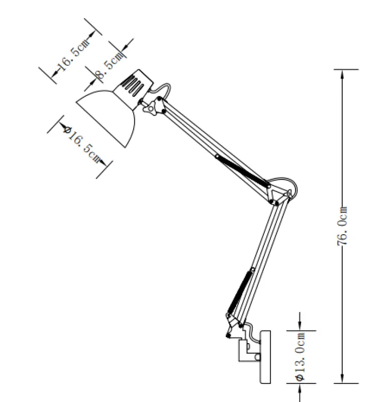 Decor Artemia šedá nástěnná lampa s kovovým ramenem a bílým vnitřkem, průměr 16,5 cm 2157