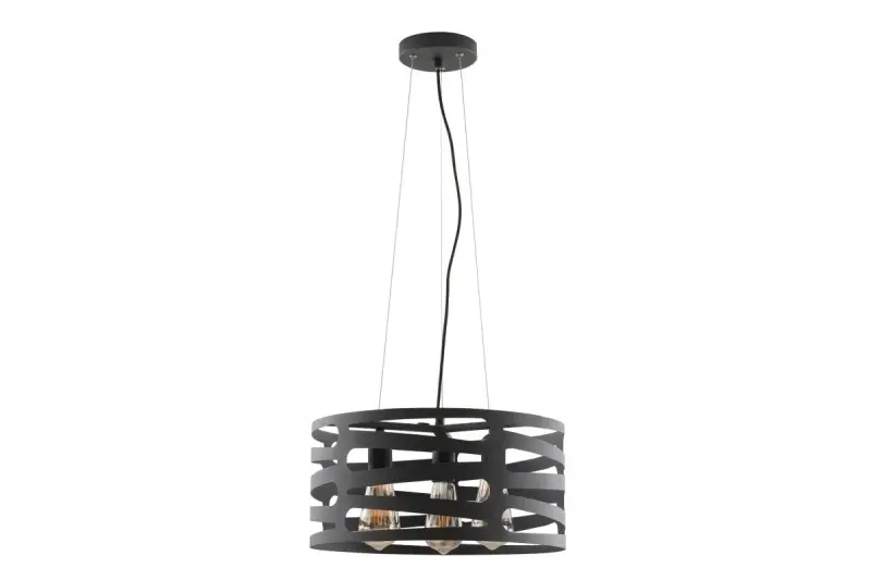 Decoreer Marisa zwarte hanglamp met taps toelopende horizontale tussenruimten max. 3 lichtbronnen, diameter 40 cm, 2584