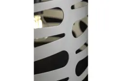 Decor Marisa šedá závěsná lampa s kónickými horizontálními mezerami, max. 3 světelné zdroje, průměr 40 cm 2607